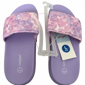 Cat & Jack Purple and Pink Patterned Slides